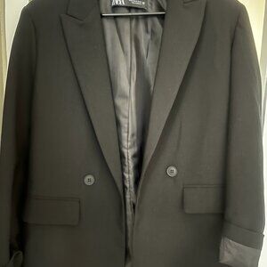 ZARA oversized black suit jacket